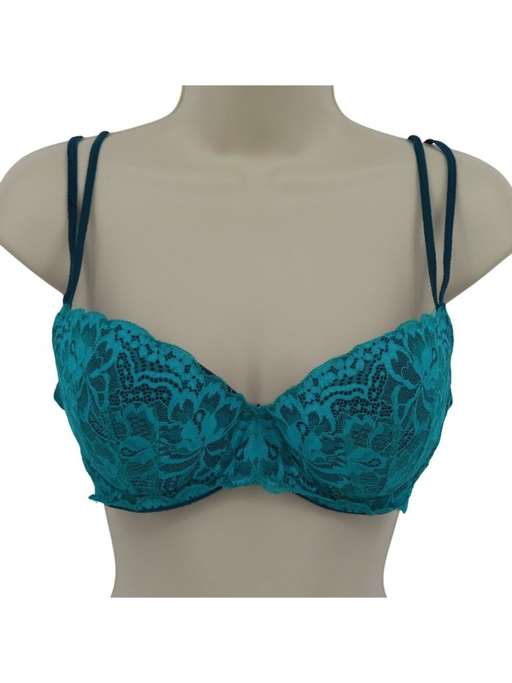 PINK Victorias Secret 34D Date Push Up Floral Flower Lace Padded Underwire Bra